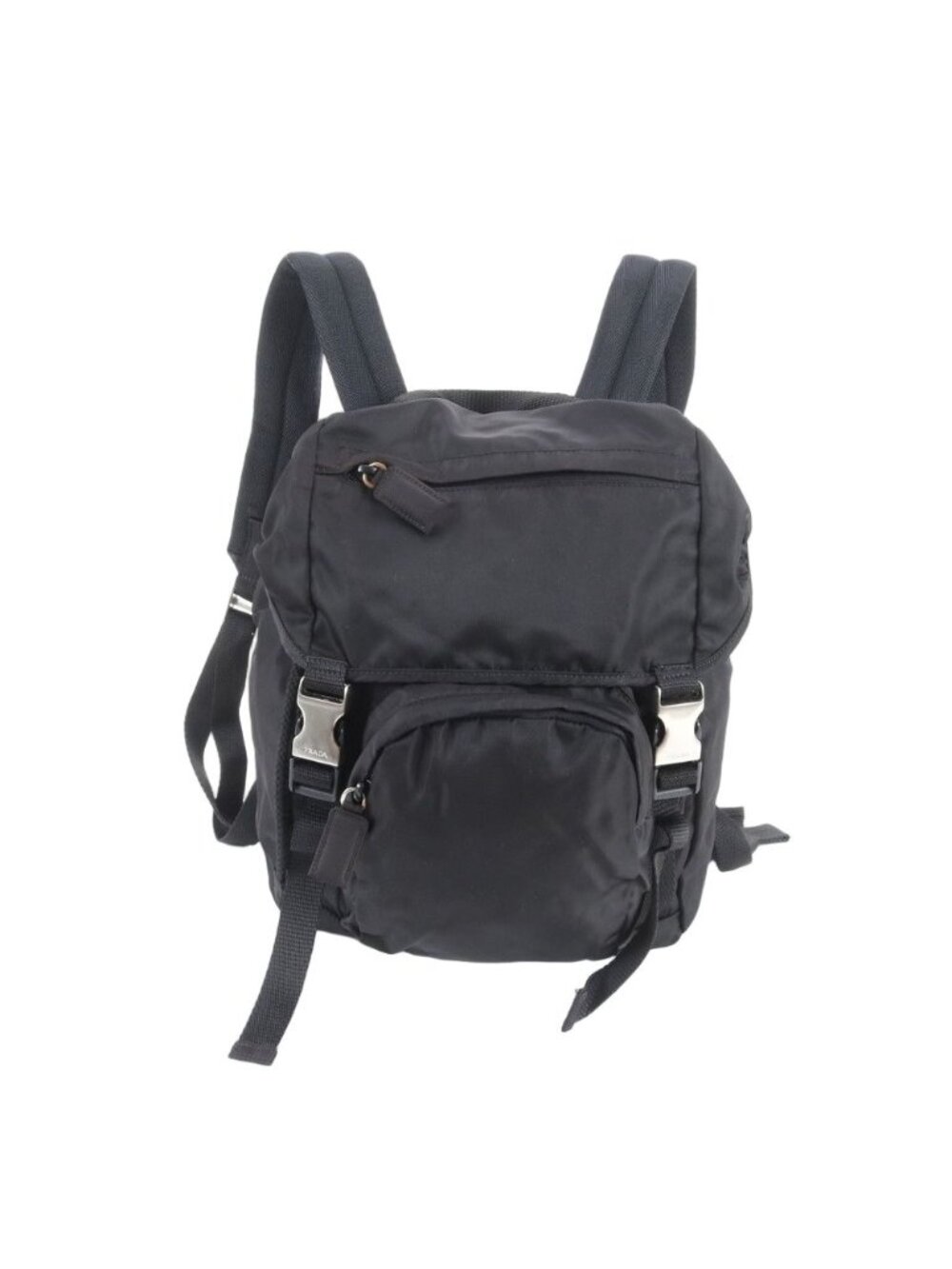 Prada Tessuto Nylon Triangle Logo Backpack Black